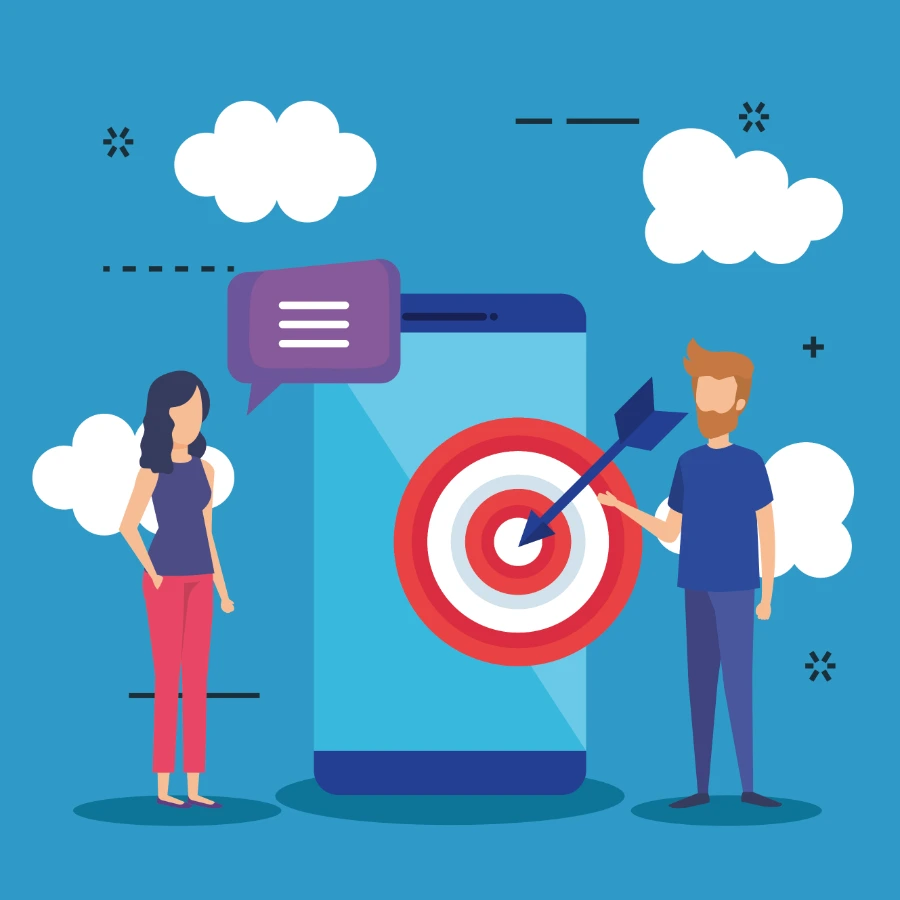 Company mission vision illustration representing business growth and success strategy