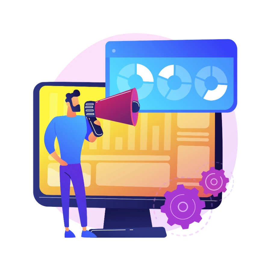Google Ads campaign interface mockup displaying PPC advertising management and performance metrics