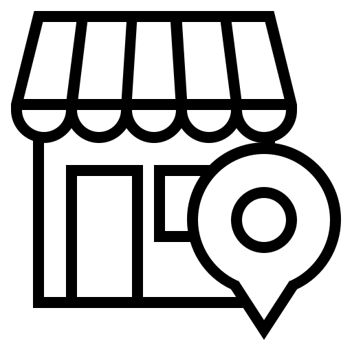 Local business location store icon representing brick-and-mortar retail