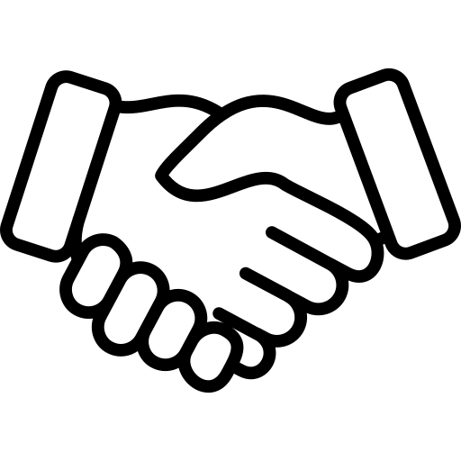Partnership handshake icon representing collaboration and business relationships