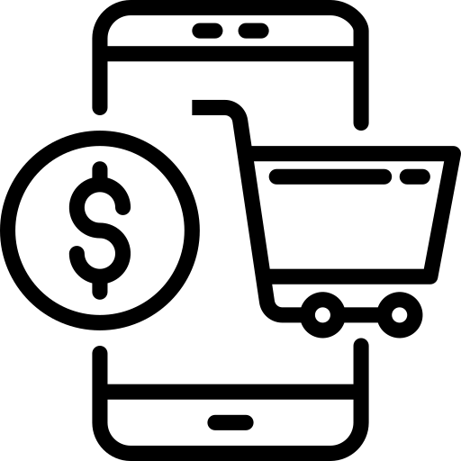 E-commerce shopping cart icon representing online retail and e-commerce business