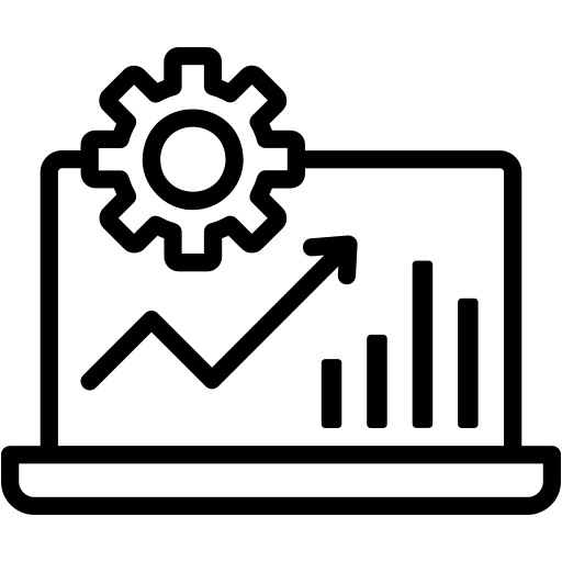 Results growth chart icon showing performance metrics and business growth