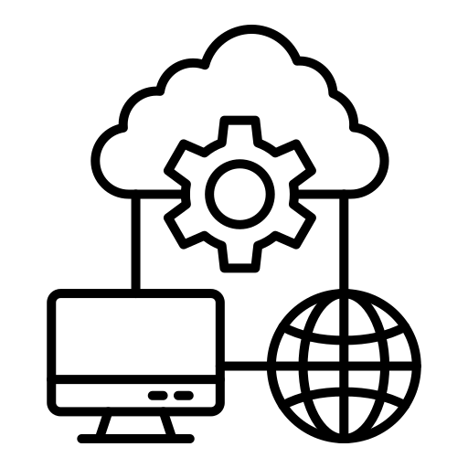 SaaS software technology icon representing cloud-based software solutions